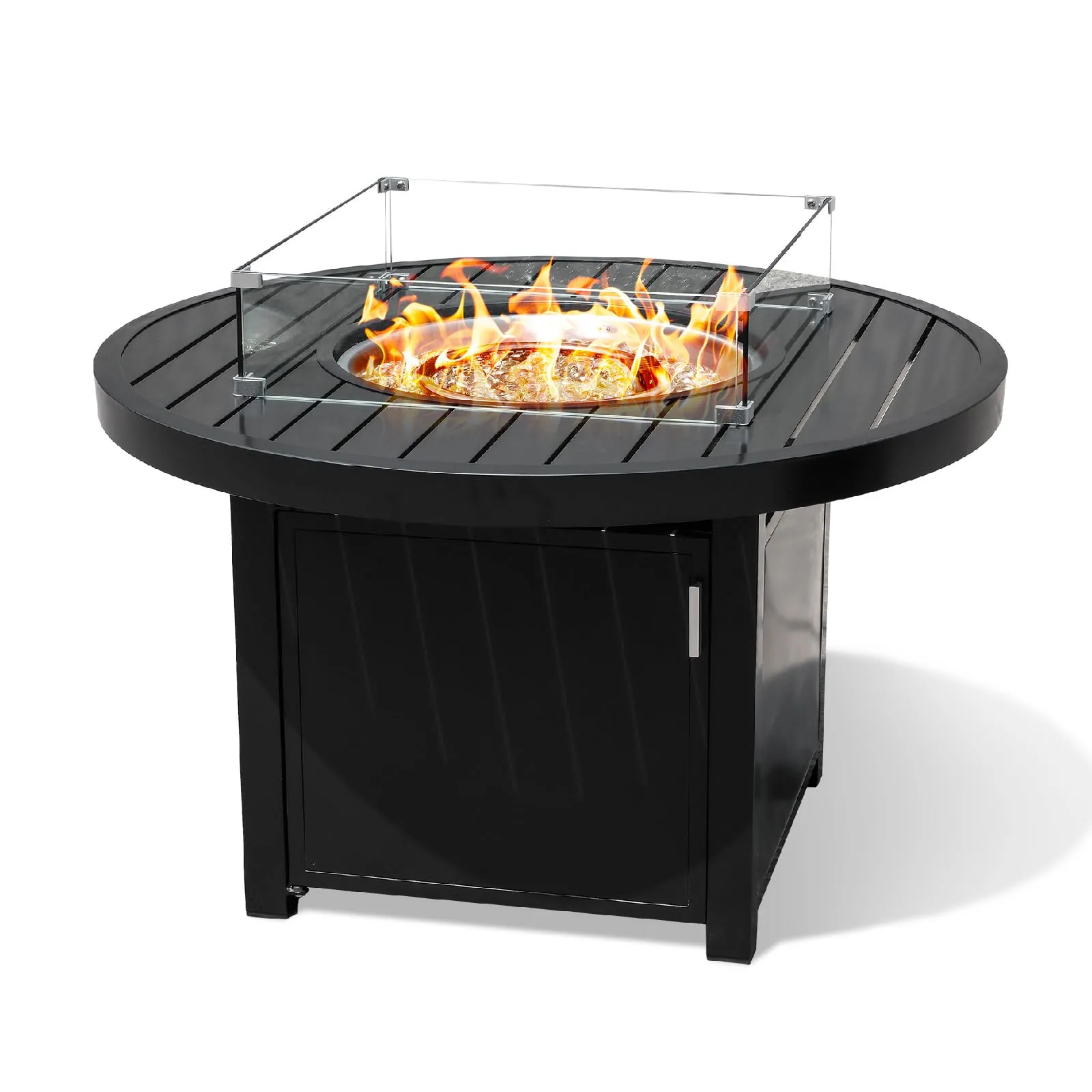 Aluminum Propane 42" Round Outdoor Fire Pit Table