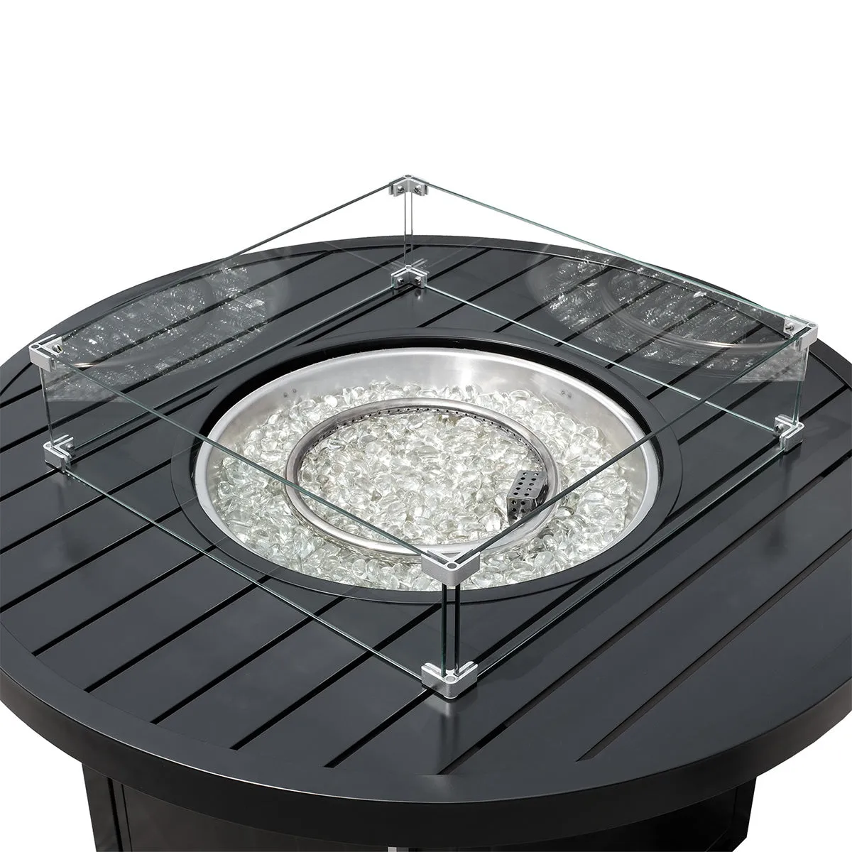 Aluminum Propane 42" Round Outdoor Fire Pit Table