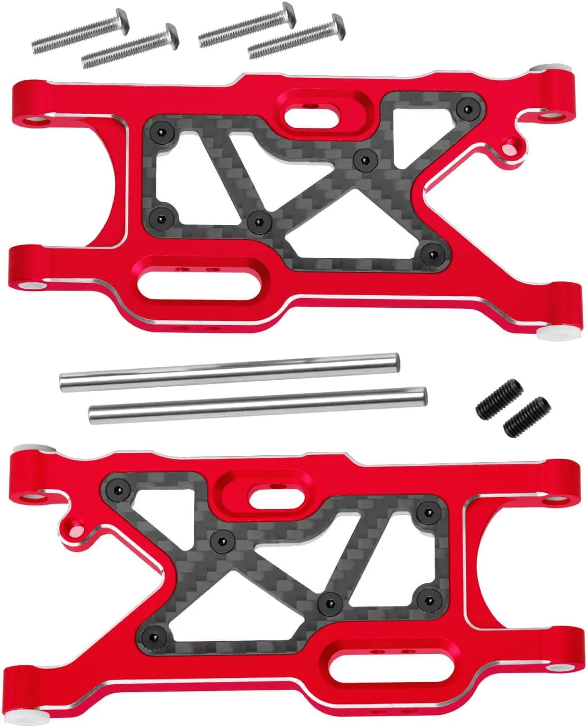 Aluminum Rear Lower Suspension A Arms Upgrades Part for 1/8 Typhon 6S,1/7 Felony 6S BLX Infraction 6S BLX Limitless 6S BLX,2pcs Rear Lower Arms Hops up,Red