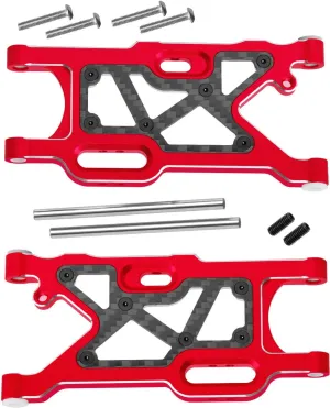 Aluminum Rear Lower Suspension A Arms Upgrades Part for 1/8 Typhon 6S,1/7 Felony 6S BLX Infraction 6S BLX Limitless 6S BLX,2pcs Rear Lower Arms Hops up,Red