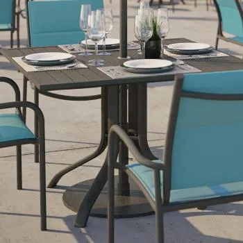 Aluminum Slat 36" Square Counter Umbrella Table by Tropitone