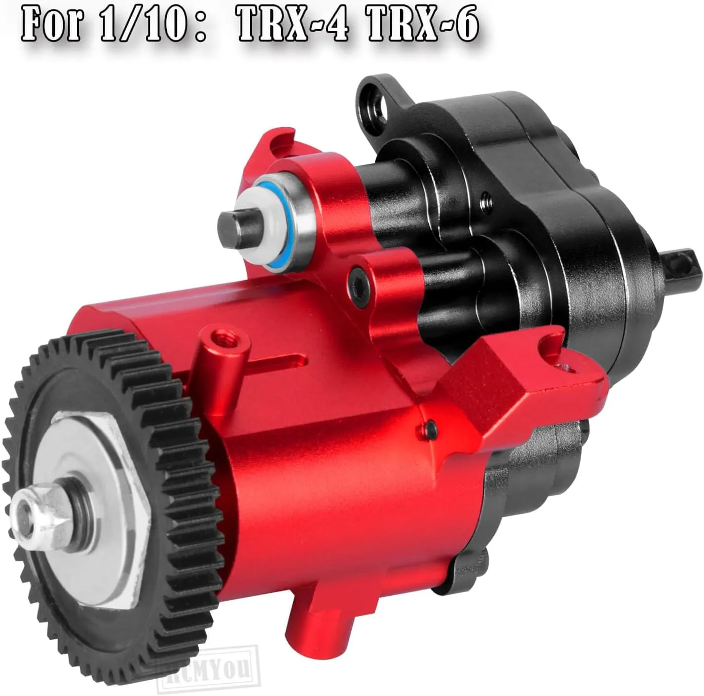 Aluminum Transmission Gearbox with Internal Gears Upgrades Part for 1/10 TRX-4 TRX-6 RC Crawler,Alloy 2 Speed Transmission Gearbox,Red