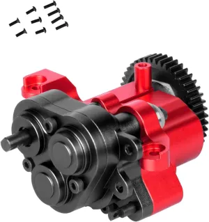 Aluminum Transmission Gearbox with Internal Gears Upgrades Part for 1/10 TRX-4 TRX-6 RC Crawler,Alloy 2 Speed Transmission Gearbox,Red