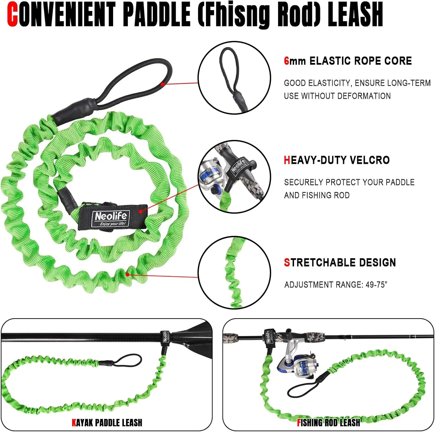 Angler Kayak Paddles Aluminum Paddle with Plastic Blades and Paddle Leash, Floating Adjustable Fishing Kayak Oars, 3 Piece, 230-250cm/90-98 inch