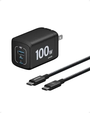 Anker Prime 100W USB C Charger, 3-Port Compact Fast PPS Charging for MacBook Pro/Air, Pixelbook, iPhone 16/Pro,and More (USB-C Cable Include)