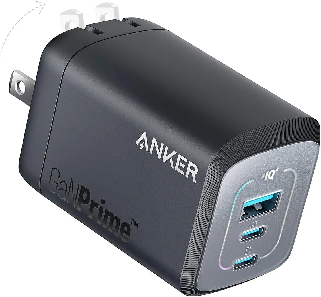 Anker Prime 100W USB C GaN Charger, 3-Port Compact Fast PPS Charger, for MacBook Pro/Air, Pixelbook, iPad, iPhone 16/Pro, Galaxy S23/S22, Note20, Pixel, Apple Watch, and More