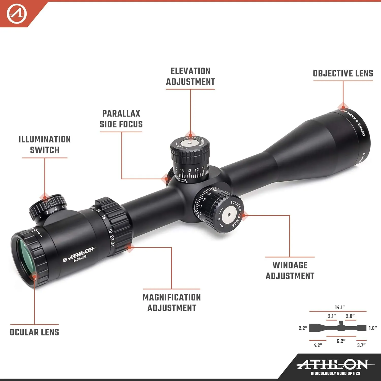 Argos BTR GEN2 6-24X50 First Focal Plane Riflescopes