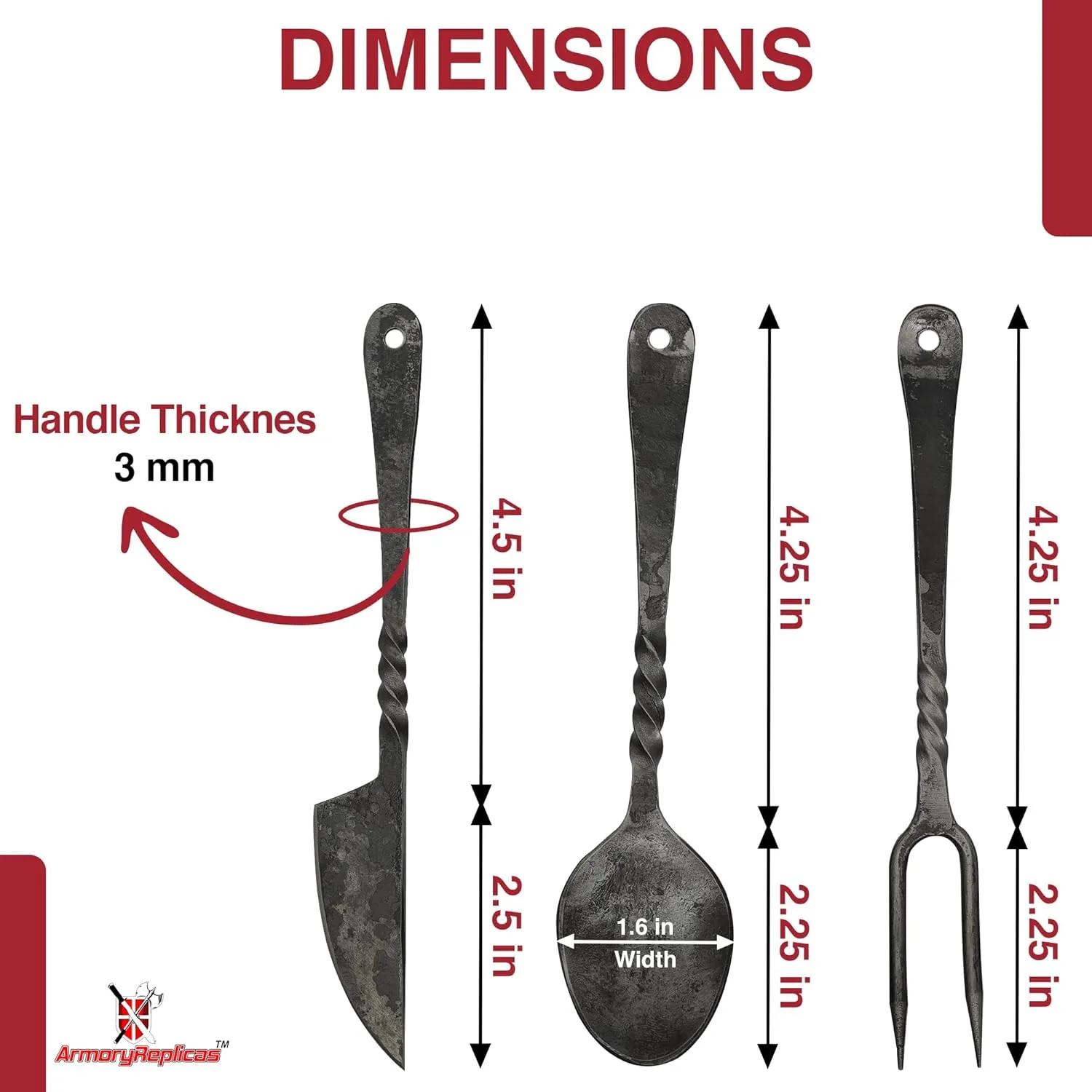 Armory Replicas™ - Forged Blacksmith Medieval Dining Hall Eating Utensils