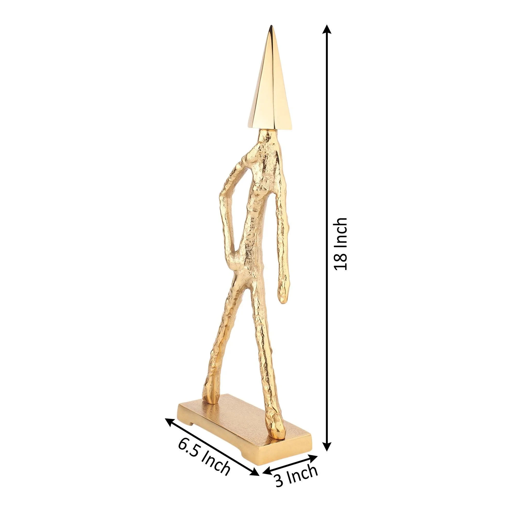 Arrowed Being Sculpture in Gold