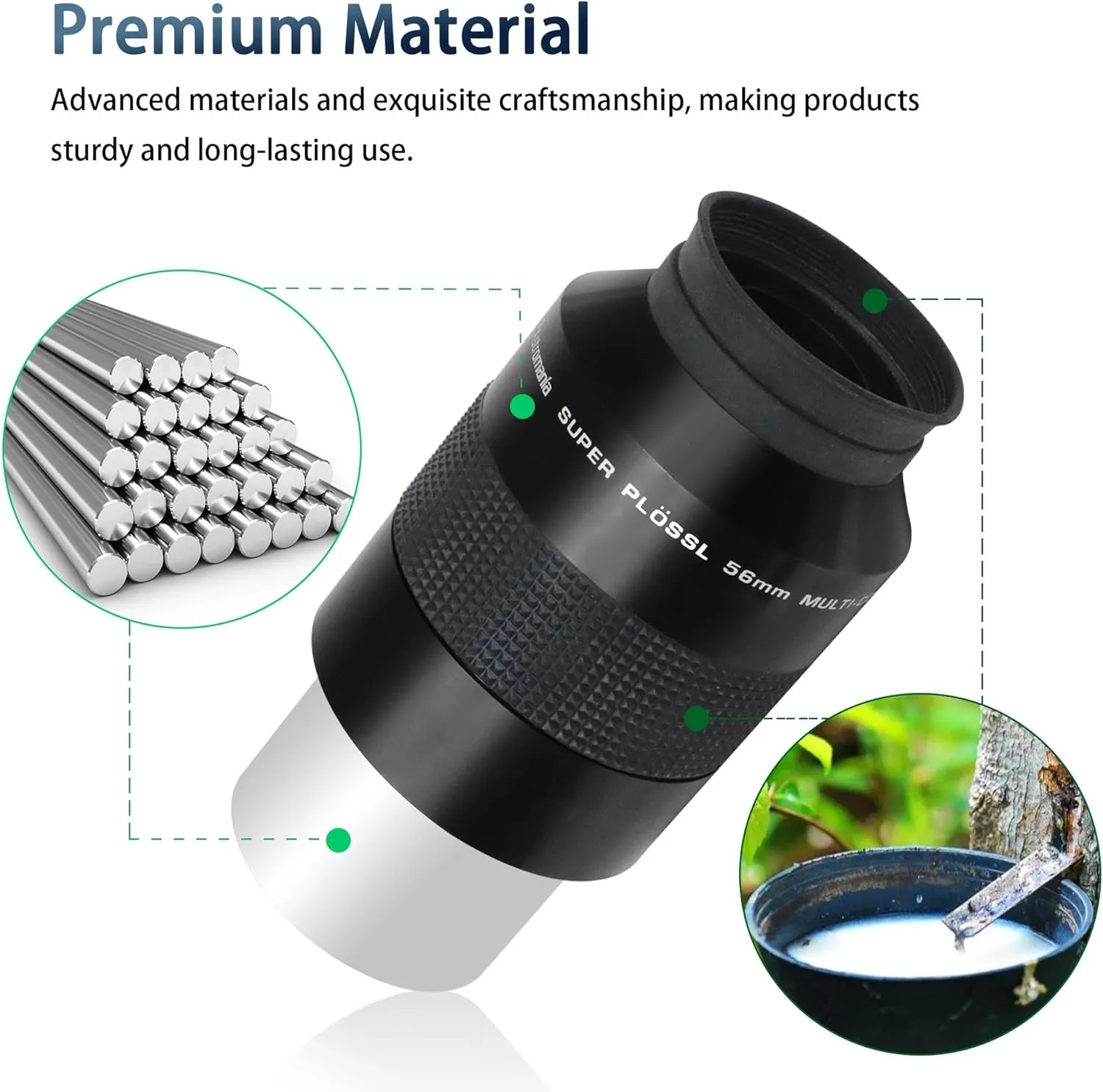 Astromania Super Plossl Eyepiece 2 Inch, Telescope Eyepiece 56mm Fully Multi-Coated Optics, 52 Degree Wide Field 4-Element Design, High Eye Relief for Astronomy Telescope Included 2 Inch Filter Thread