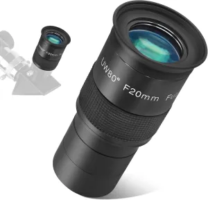 Astromania Telescope Eyepiece 2 inch 20mm - Ultra Wide 80 Degree with Fully Multi-Coated Optics - 2 inch SWA Wide Field Eyepiece Accessory for Astronomy & Stargazing - Compatible with Most Telescopes