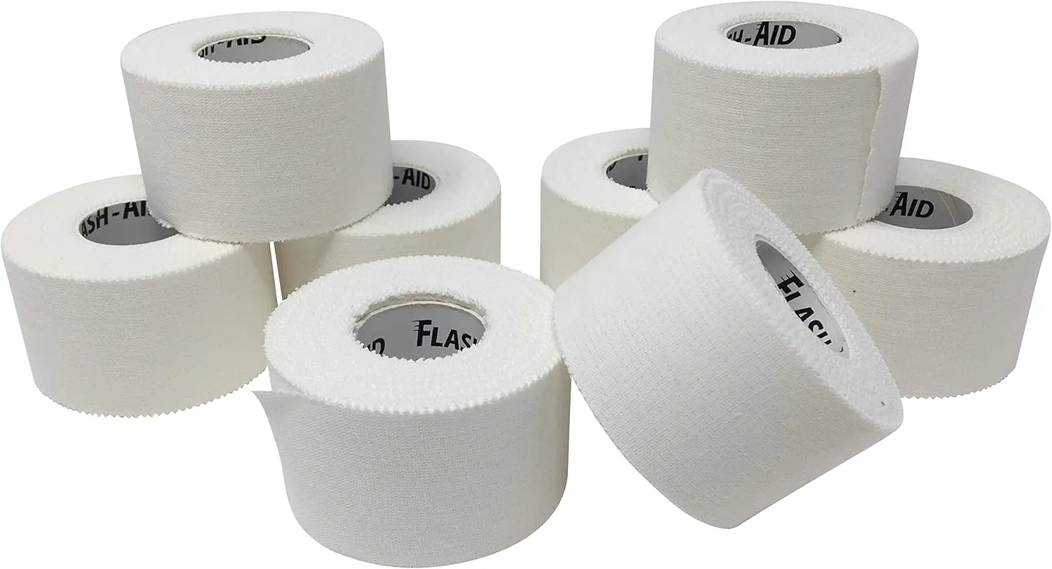 Athletic Tape – 8 Rolls (1.5″ x 10 Yards) – Latex-Free Sports Tape for Wrists, Ankles, Fingers | Strong Adhesion, Hand Tearable, Clean Removal | White Athletic Training & First Aid Wrap