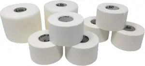 Athletic Tape and Foam Underwrap Combo – 6 Rolls Sports Tape   2 Rolls Pre-Wrap – Latex-Free, Easy Tear, Strong Hold – Wrist, Ankle, Finger Support for Sports and First Aid