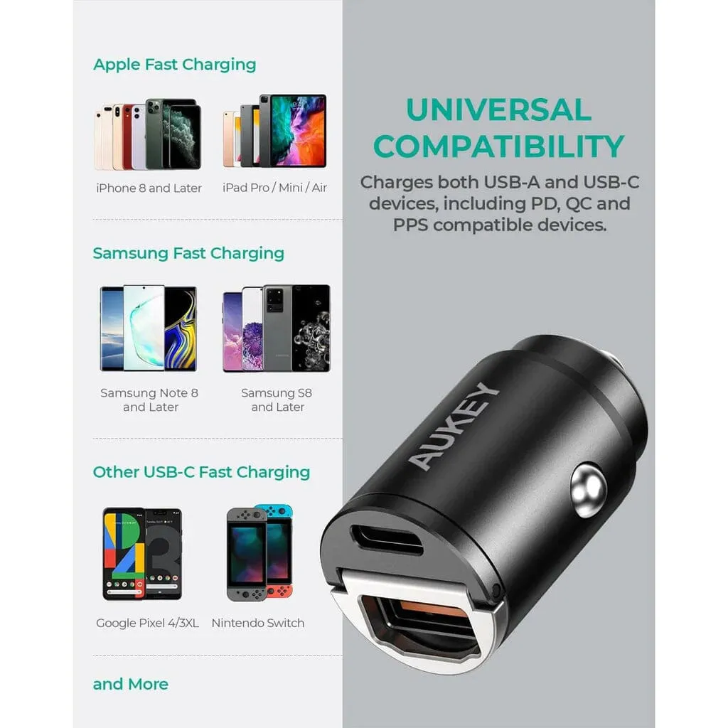 AUKEY Car Charger 30W Dual-Port