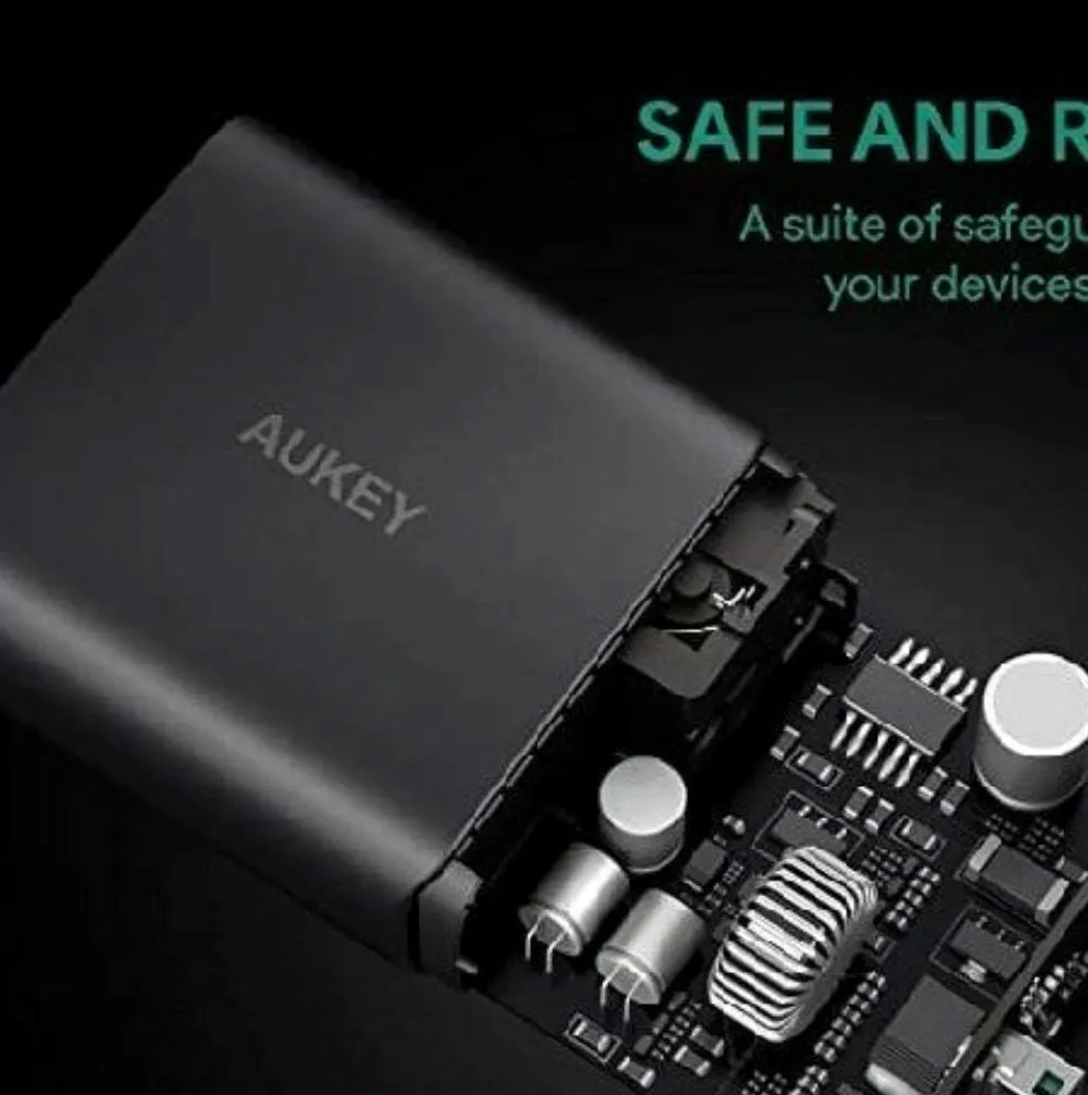 Aukey USB Wall Charger, Dual Port, USB-C 46W Power Delivery (Refurbished)