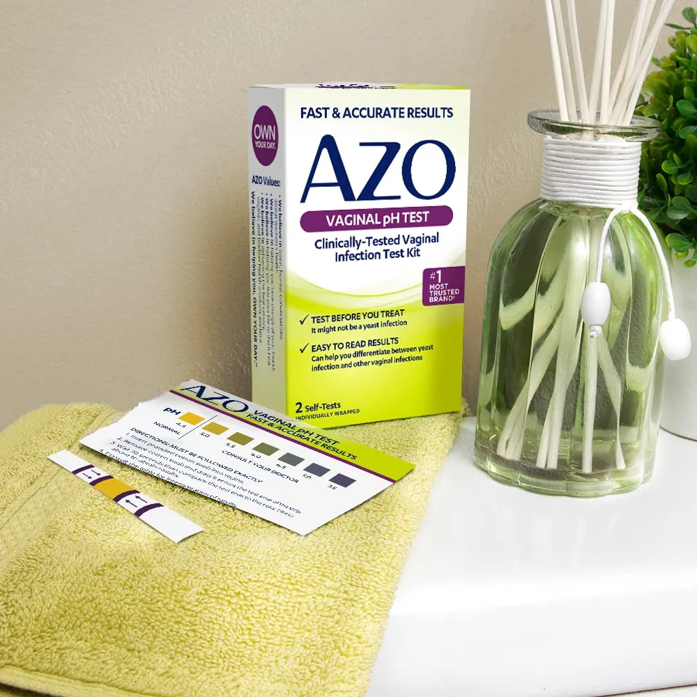 AZO Vaginal pH Test Kit, Clinically-Tested Vaginal Infection Test Kit, FSA/HSA Eligible, Fast & Accurate Results, from The #1 Most Trusted Urinary Health Brand, 2 Self-Tests