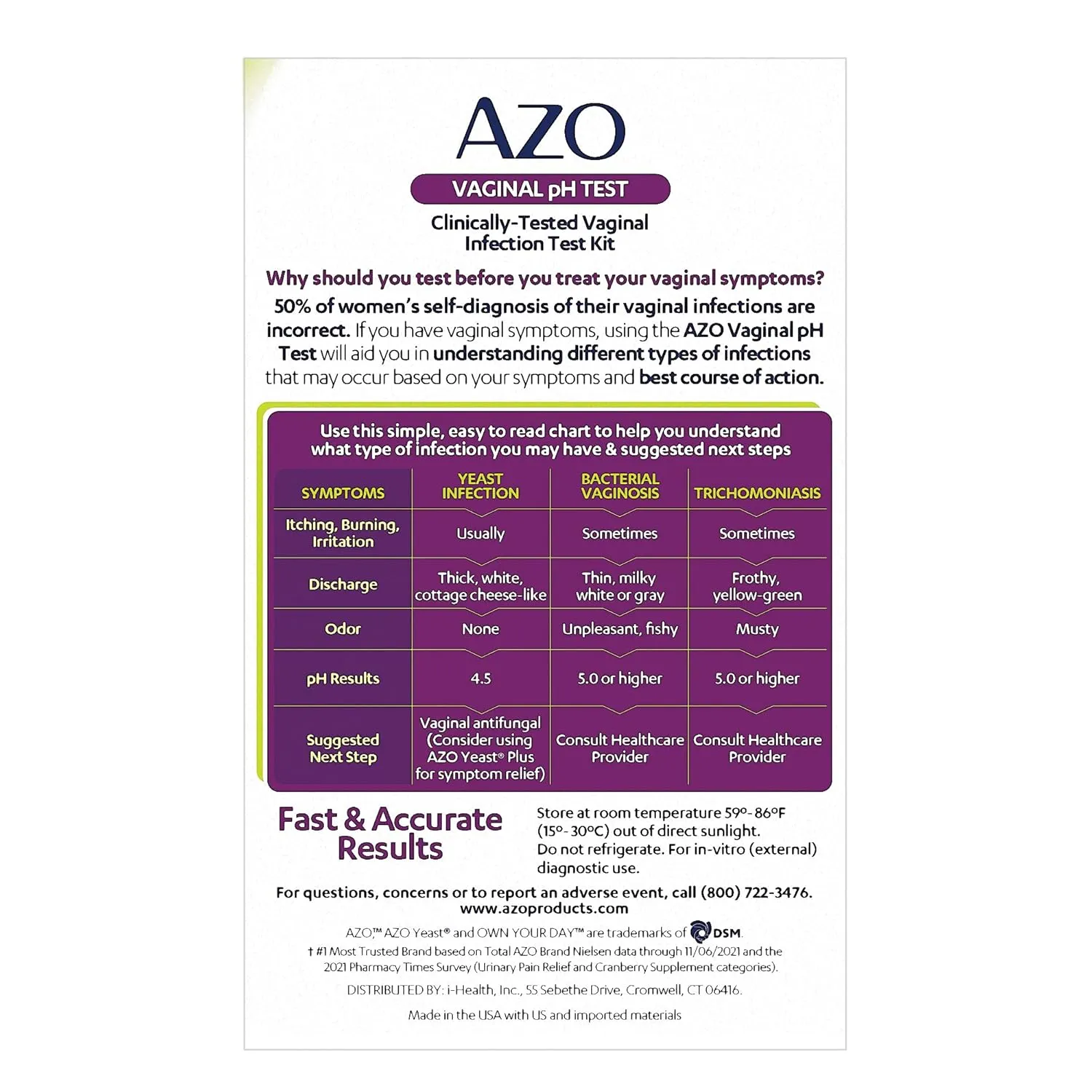 AZO Vaginal pH Test Kit, Clinically-Tested Vaginal Infection Test Kit, FSA/HSA Eligible, Fast & Accurate Results, from The #1 Most Trusted Urinary Health Brand, 2 Self-Tests