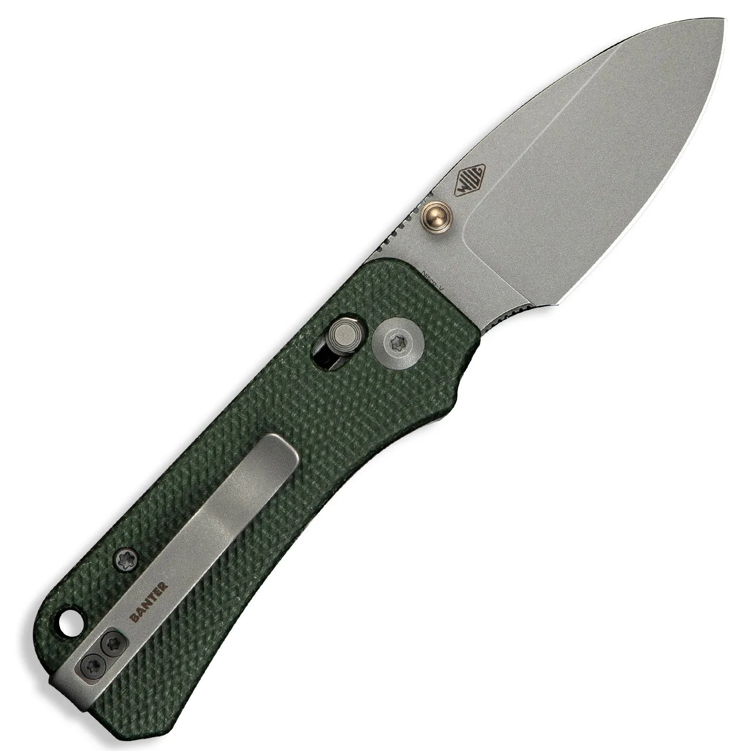 Baby Banter 2 Pocket Knife - Green Micarta - Nitro V