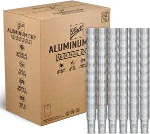 Ball Aluminum Cup Recyclable Party Cups, Wholesale Bulk Pack, Ball Logo, 9oz Cup, 645 Cups Per Pack