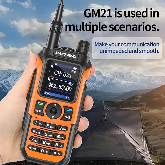 BAOFENG GMRS Radio GM21 GMRS Handheld Radio Long Range Walkie Talkies for UV-5R GMRS Rechargeable Two Way Radio with Battery, NOAA Weather Receiver,999 Channels,Copy Frequency,USB-C Charger Full Kit