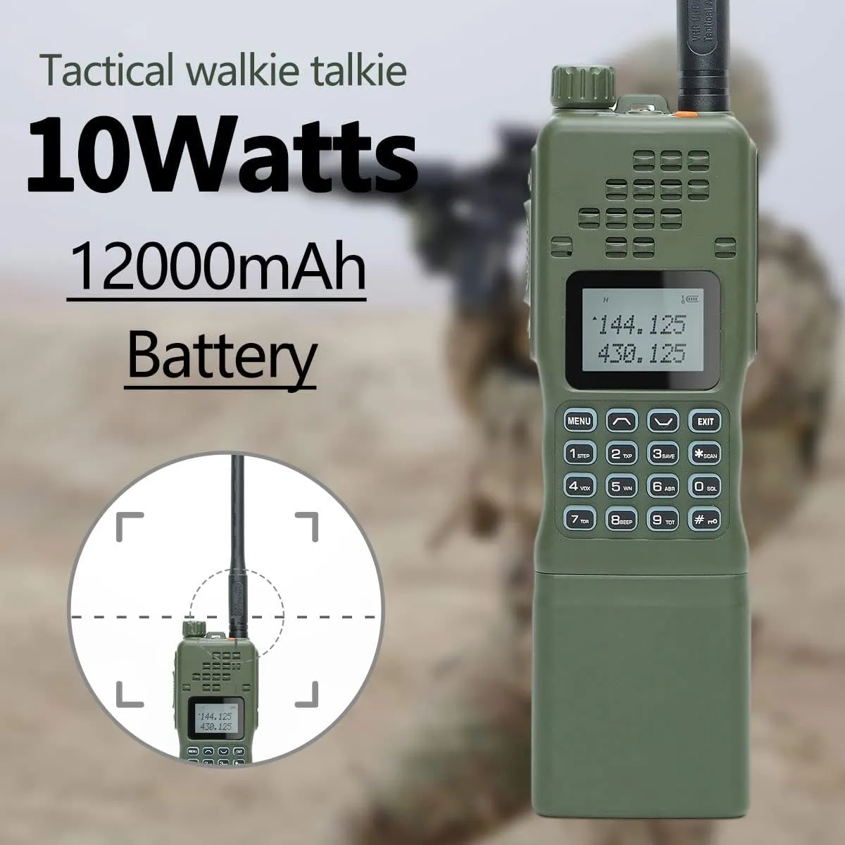 Baofeng Radio AR-152 Ham Radio Handheld 10W Long Range Rechargeable Military Grade Two Way Radio with Tactical Antenna and Programming Cable walkie talkies Full Set(2 Pack)