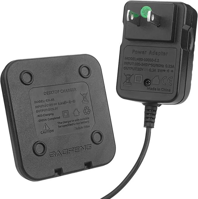 BAOFENG uv-5r charger,original desktop walkie talkie charger with US Adapter 100v-240v for BAOFENG BF-F8HP UV-5X3 5RA 5RB 5RC 5RD 5RE 5REPLUS radio accessories (Base   charger   USB charging cable*1)