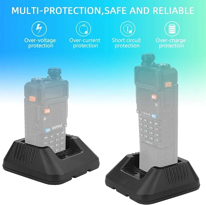 BAOFENG uv-5r charger,original desktop walkie talkie charger with US Adapter 100v-240v for BAOFENG BF-F8HP UV-5X3 5RA 5RB 5RC 5RD 5RE 5REPLUS radio accessories (Base   charger   USB charging cable*1)