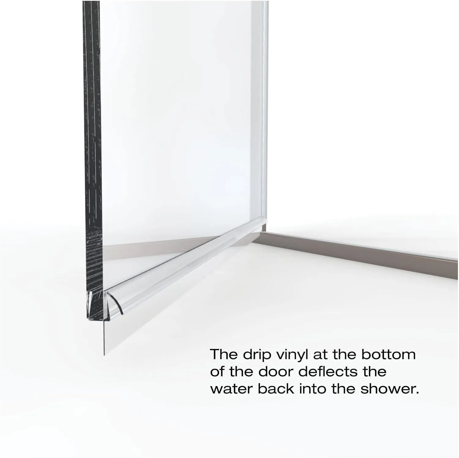 Basco Infinity 33- 34 in Width, Semi-Frameless Shower Door, Clear Glass, Silver Finish