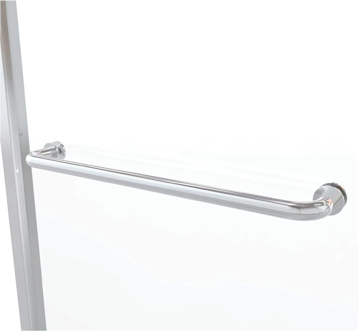 Basco Infinity Semi-Frameless Sliding Shower Door, Fits 44- 47 inch opening, Clear Glass, Brushed Nickel Finish