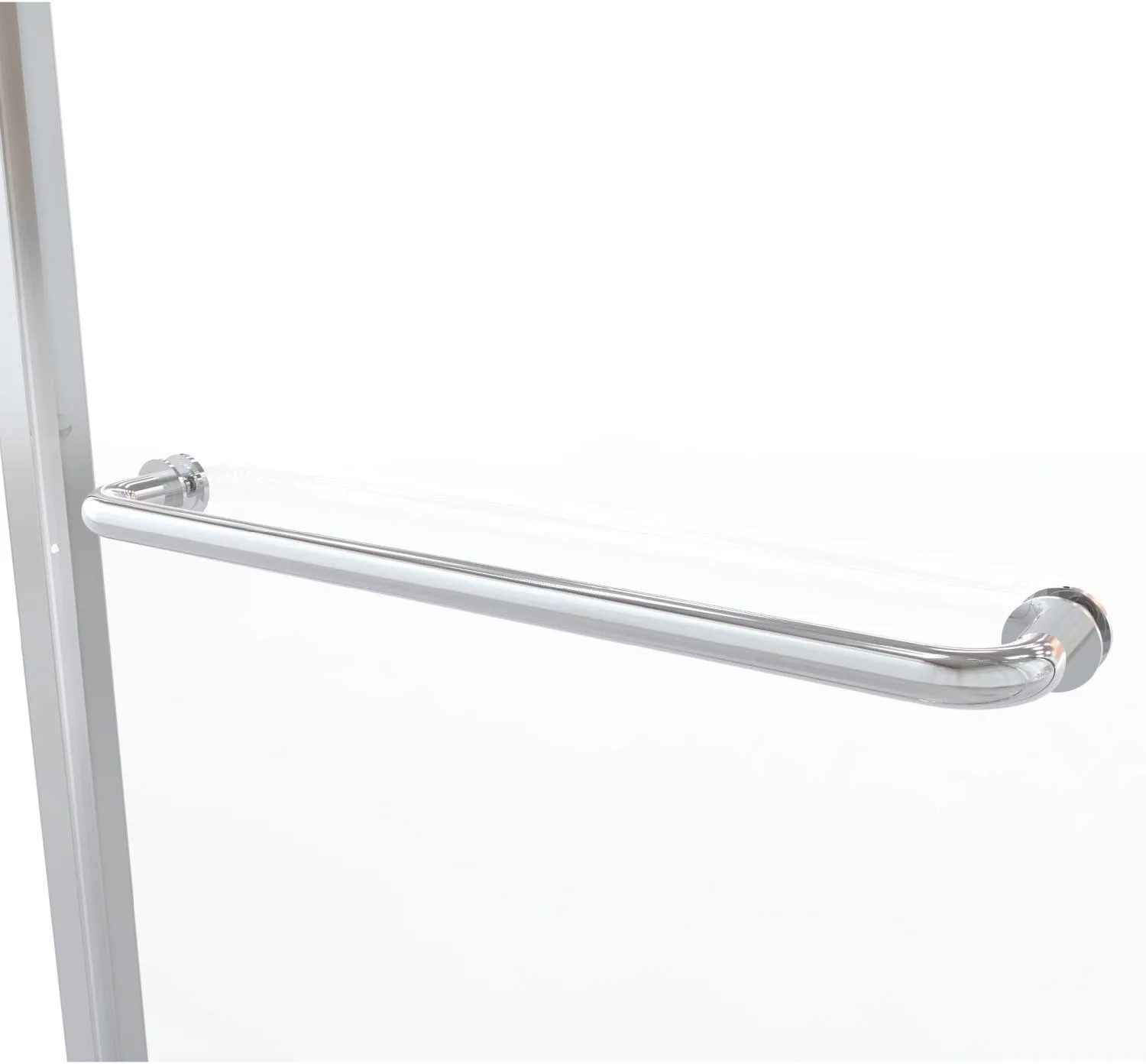 Basco Infinity Semi-Frameless Sliding Shower Door, Fits 44- 47 inch opening, Rain Glass, Silver Finish