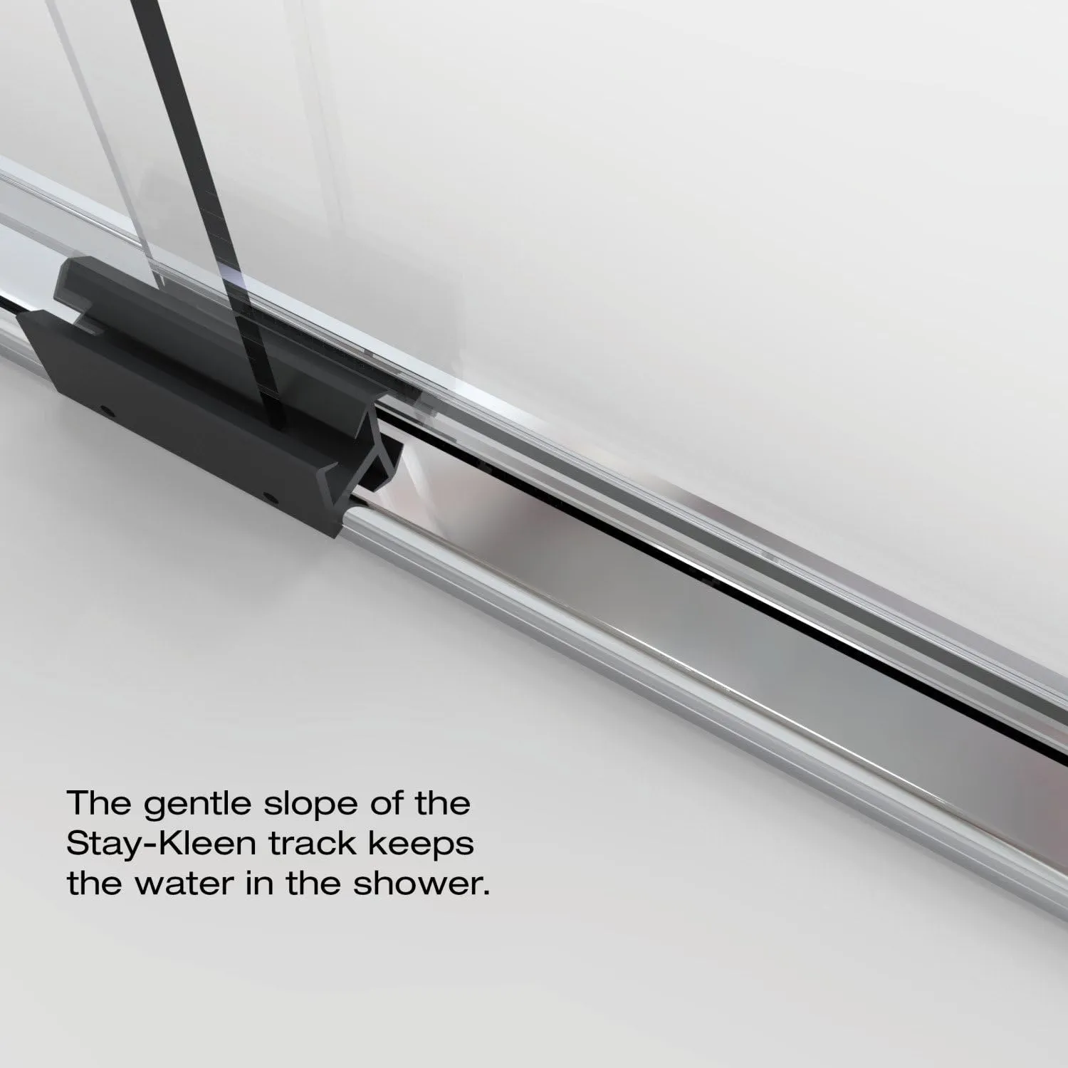Basco Infinity Semi-Frameless Sliding Shower Door, Fits 44- 47 inch opening, Rain Glass, Silver Finish