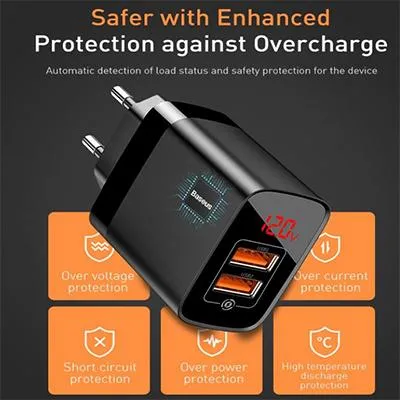 Baseus 18W Fast Charger with Digital Display