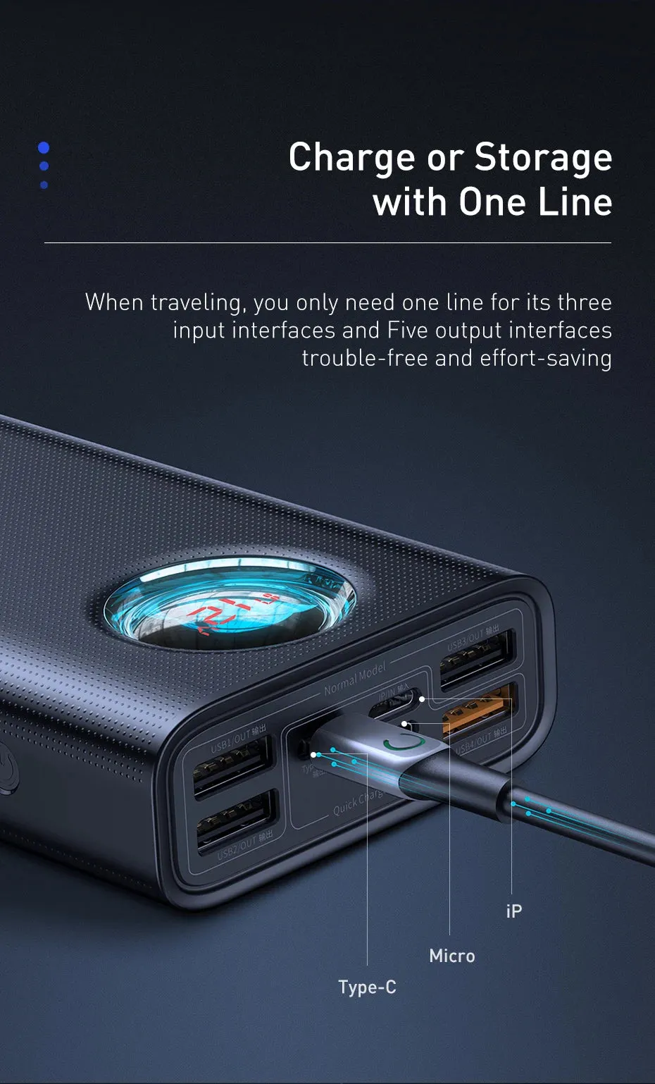 BASEUS 65W 30000mAh Fast Charging Portable Power Bank