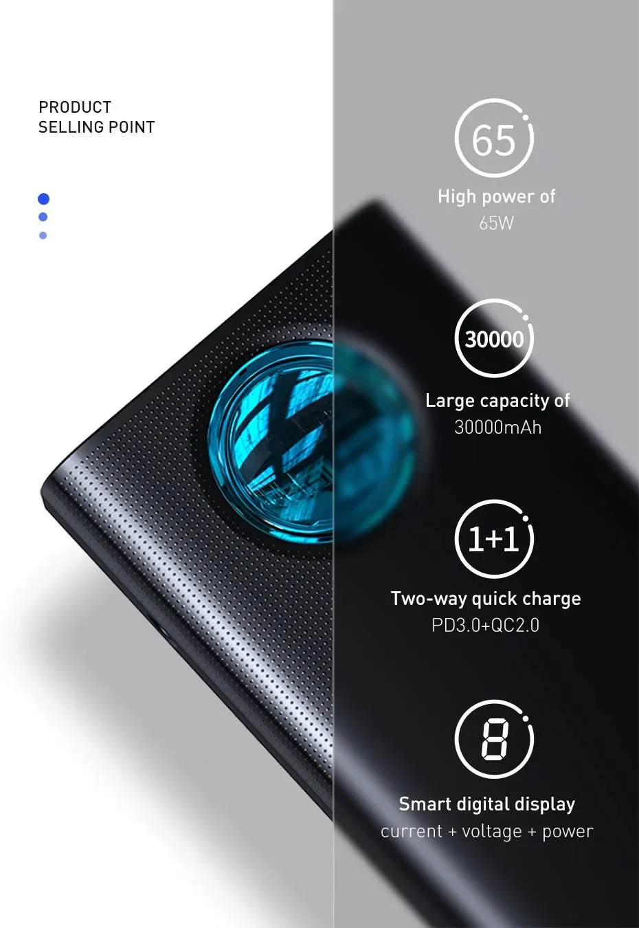 BASEUS 65W 30000mAh Fast Charging Portable Power Bank