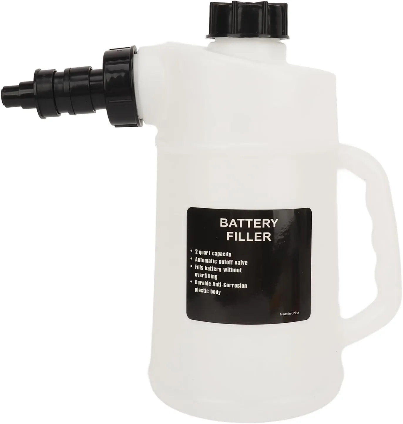Battery Filler, 2L Car Battery Liquid Filling Jug with Auto Shutoff, DripValve, Automotive Battery Filler, Ideal for Cars, Trucks, RVs, Carts