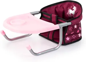 Bayer Design Dolls: Table Seat - Bordeaux, Pink, Stars, Fairy - Accessory for Dolls Up to 18", Attaches to The Table, Folding Design, Kids Toy, Age 3 
