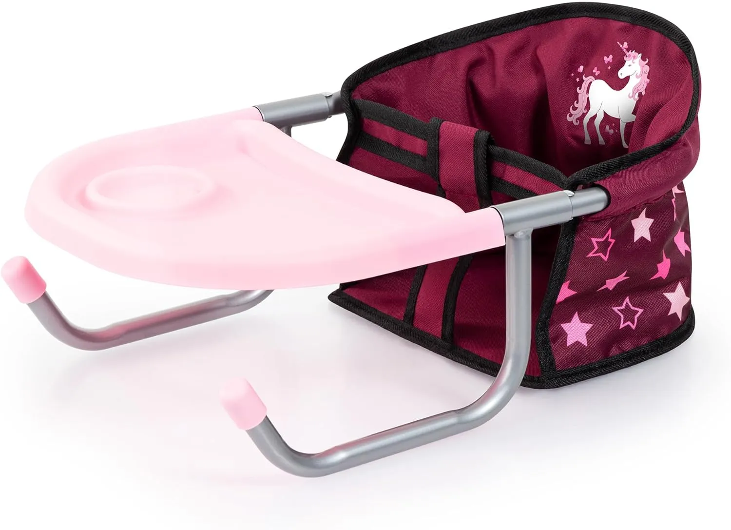 Bayer Design Dolls: Table Seat - Bordeaux, Pink, Stars, Fairy - Accessory for Dolls Up to 18", Attaches to The Table, Folding Design, Kids Toy, Age 3 