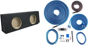 Bbox Dual 12 Inch Sealed Subwoofer Enclosure and Skar Audio 4 Gauge Amplifier Wiring Kit Bundle