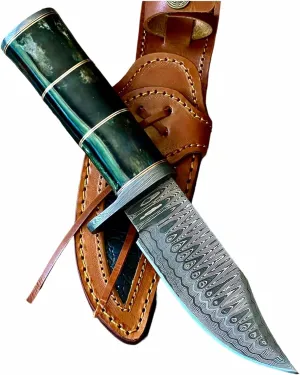 BC-307 Limited Edition - Custom Handmade Damascus Steel knife -Coloured Bone Handle