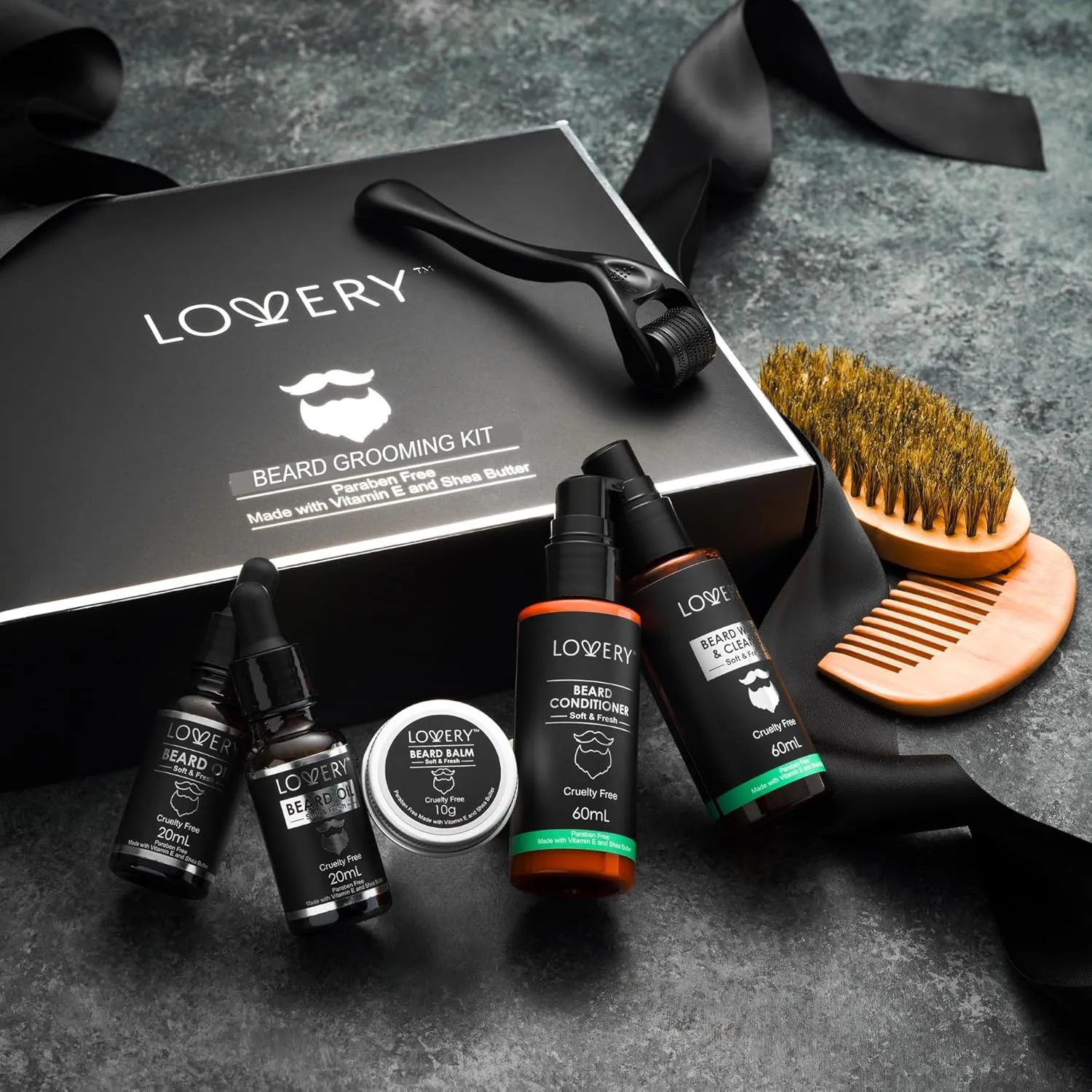 Beard Grooming Kit, Fathers Day Gifts for Dad, Beard Kit Set with Beard Oil, Balm, Wash, Brush, Comb & More, Mens Gifts for Him Boyfriend Husband Man, Birthday Gifts for Men