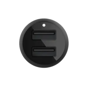 Belki BoostCharge Dual USB-A Car Charger 24W   USB-A to Lightning Cable - Black