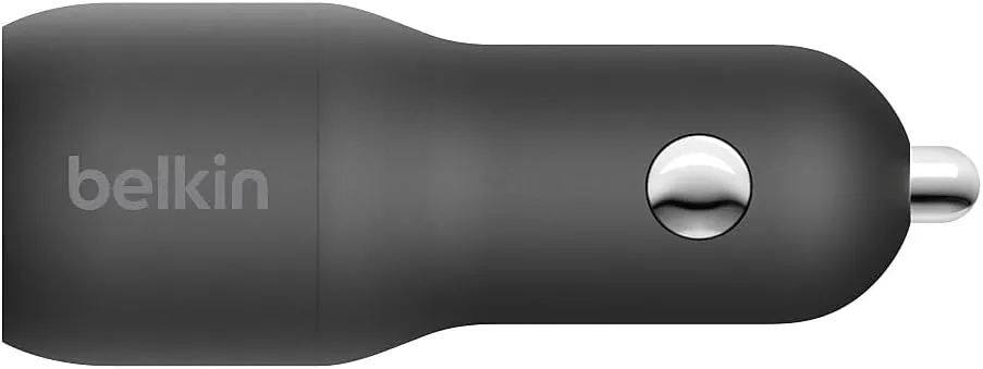 Belkin 37 Watt Dual USB Car Charger - Power Delivery 25W USB C Port & 12W USB A Port for PPS Charging Apple iPhone 14, 14 Pro, 14 Pro Max, iPhone 13, Samsung Galaxy, AirPods - Included Lightning Cable