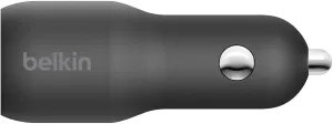 Belkin 37 Watt Dual USB Car Charger - Power Delivery 25W USB C Port & 12W USB A Port for PPS Charging Apple iPhone 14, 14 Pro, 14 Pro Max, iPhone 13, Samsung Galaxy, AirPods - Included Lightning Cable