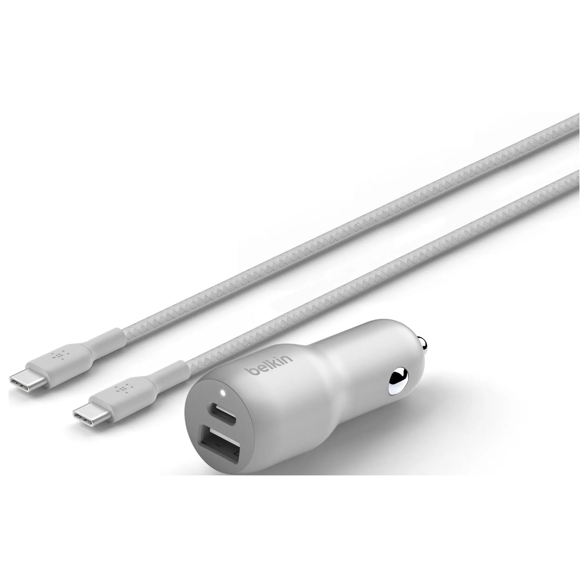 Belkin 37W Dual Port Fast Car Charger with 3.3ft USB-C Cable Included, USB-C 25W PPS Port and USB-A 12W Port for Galaxy S23, S23 , Ultra, Note20, iPhone 15, 14, 13, 12, 11, Pro, Max, Mini and More