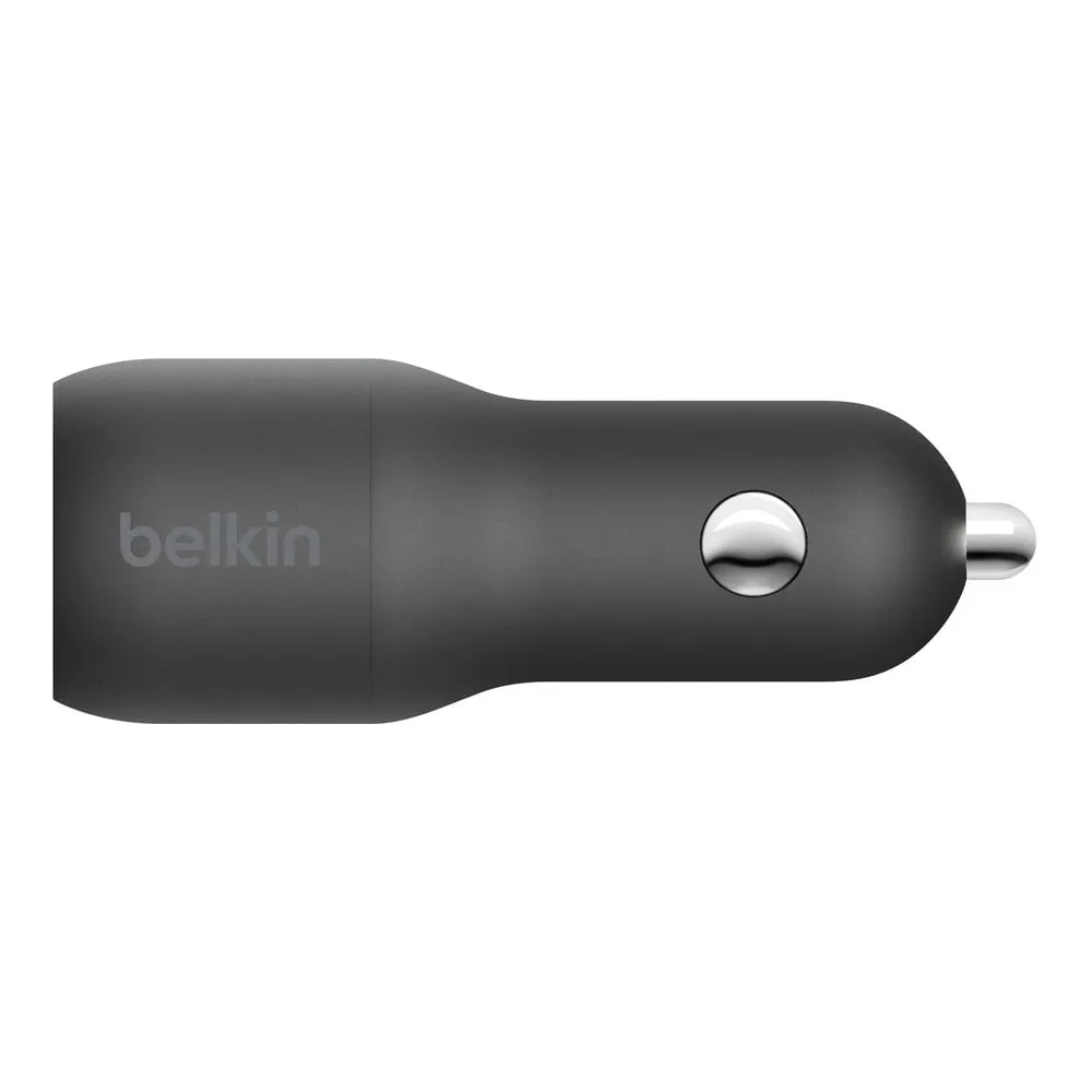 Belkin BOOSTCHARGE 24W Dual-Port USB-A Car Charger   USB C to USB-A Cable, 5ft
