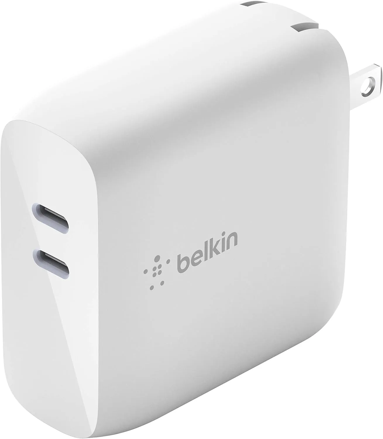 Belkin BoostCharge Dual Port USB-C 68W GaN Wall Charger - Fast Charging - Type C - USB-C PD Charge for Apple iPhone 16, Samsung Galaxy S25, AirPods, iPad, Macbook Pro, Nintendo Switch 2