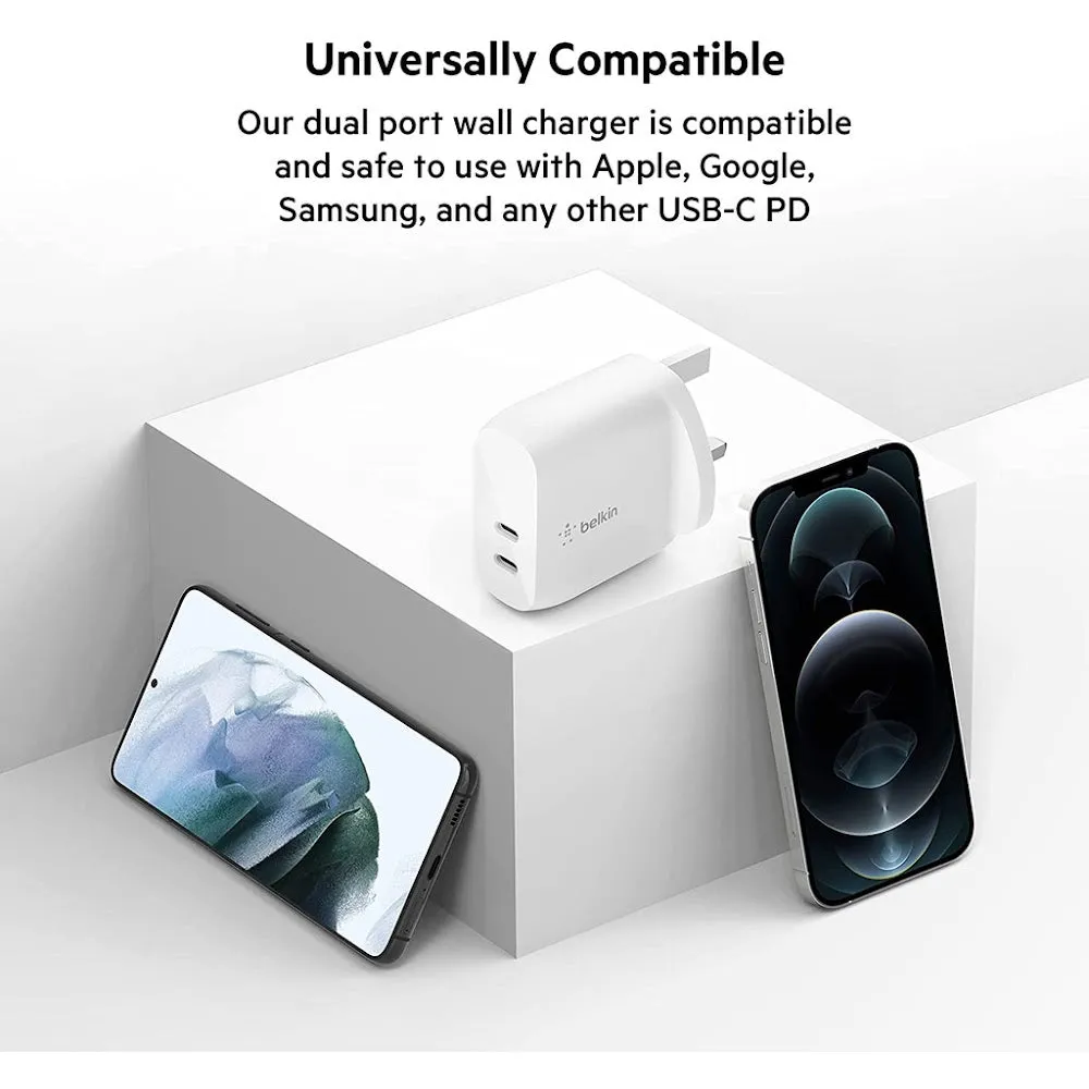 Belkin Dual Usb-C Pd Wall Charger 40W