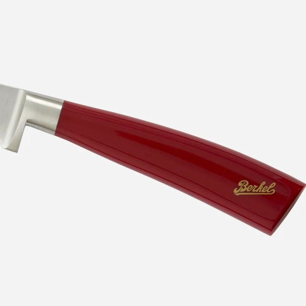 Berkel Elegance 5-Piece Chef Knife Set | Sleek & Versatile | Includes Precision Knives for Prosciutto, Bread, Roast, Chef’s, and Utility Tasks | Made in Italy (Red)
