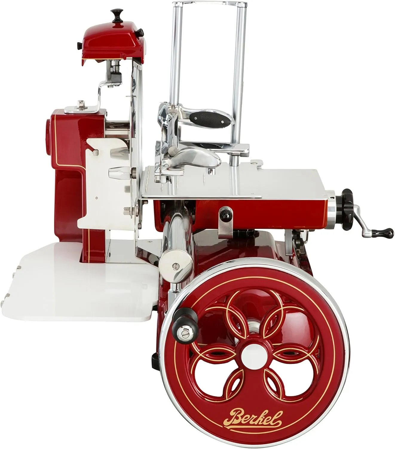 Berkel Volano B3 Premium Food Slicer | Includes 5-pc Knife Set | Luxury Manual Slices of Prosciutto, Cheese, Fruits and more | Pedestal not included | Made in Italy (Red)