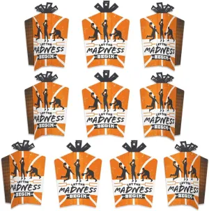 Big Dot of Happiness Basketball - Let The Madness Begin - Table Decorations - College Basketball Party Fold and Flare Centerpieces - 10 Count